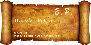 Blaskó Petra névjegykártya